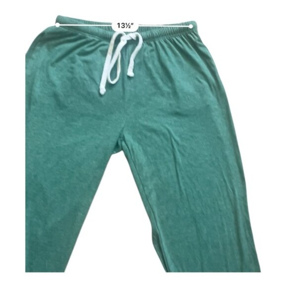 Women L green casual  launch pants elastic waist drawstring straight leg - Picture 10 of 15